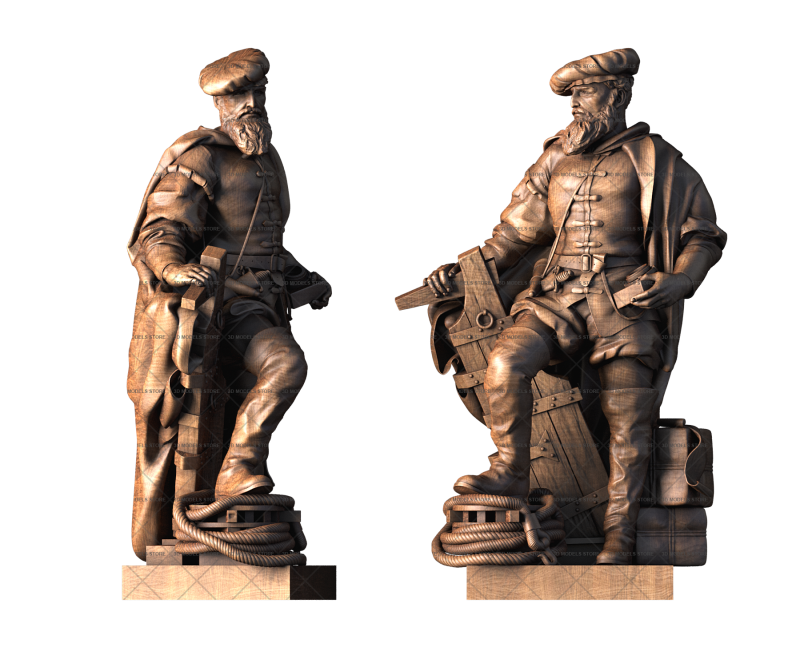 Statue of Juan Sebastian Elcano, 3d models (stl)