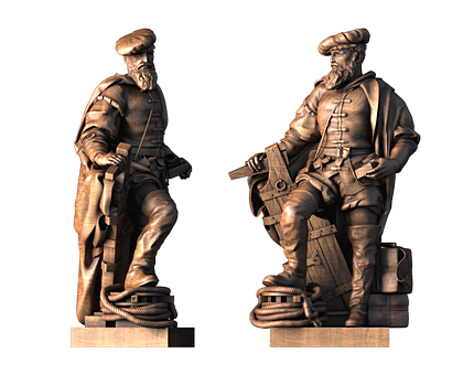 Statue of Juan Sebastian Elcano, 3d models (stl)