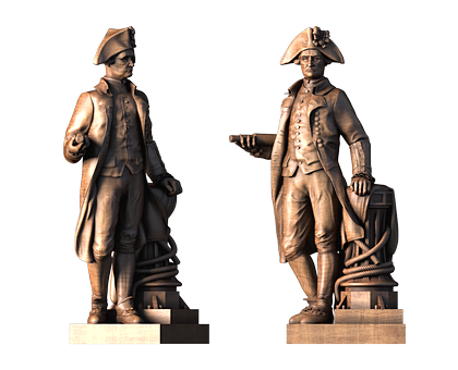 Statue of James Cook, 3d models (stl)