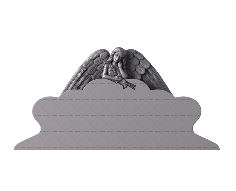 Monument with an angel, 3d models (stl)