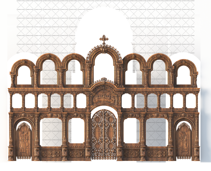 Three-panel iconostasis, 3d models (stl)