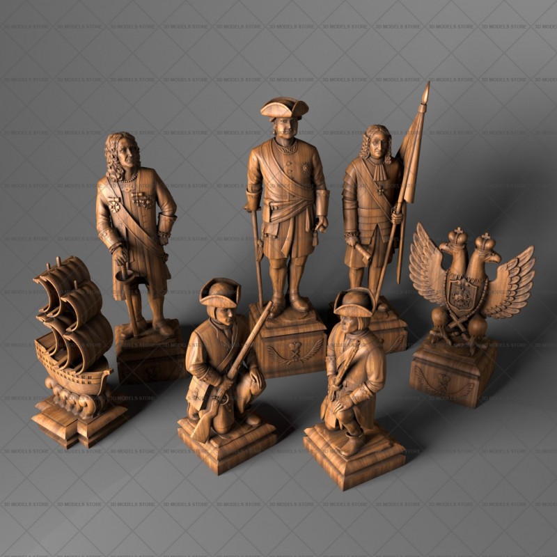 Chess Peter the Great, 3d models (stl)