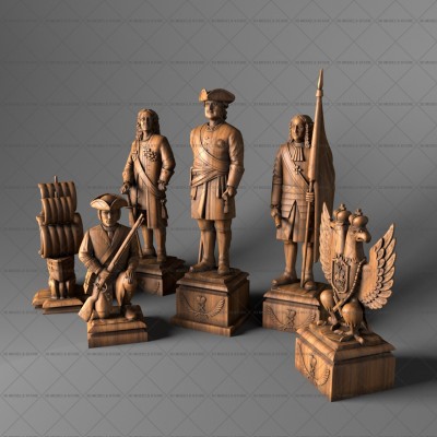 Chess Peter the Great, 3d models (stl)