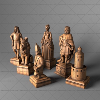 Chess Charles XII, 3d models (stl)