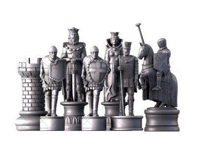 Chess - Knights, 3d models (stl)