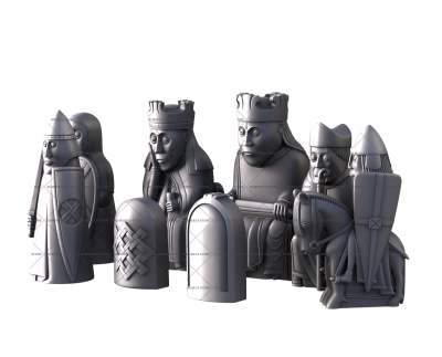 The Lewis chess pieces, 3d models (stl)