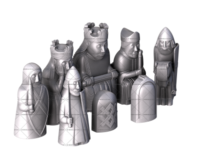 The Lewis chess pieces, 3d models (stl)